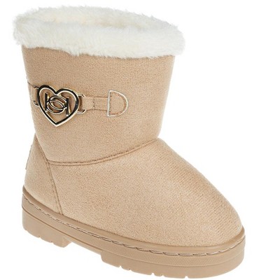 bebe Toddler Girl's Shimmer Winter Boot with Metallic Heart Detail  Stylish, Warm, and Durable Winter Footwear for Toddlers