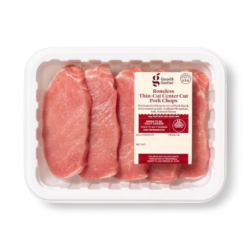 Boneless Thin Cut Center Cut Pork Chops 15oz Good Gather Target