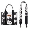 Cow Print Tote Bag for Women Western Purse Boho Top Handle Satchel Handbag with Guitar Strap Gift Black, XY WG133-8120SBK - 2 of 4