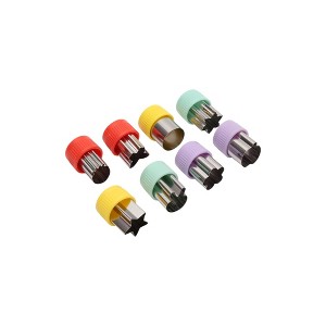 Unique Bargains Cookie Cutters Small Fruit Cutter Set of 6 Hand Washable Stainless Steel Plastic 1.2"x1.2"1.6" 1Set - 1 of 4