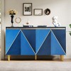 Polibi Retro Geometric 4-Door Buffet Cabinet with Adjustable Shelves - 2 of 4