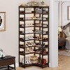 Hommoo 9 Tiers Freestanding Corner Shoe Rack Rustic Brown - 2 of 4