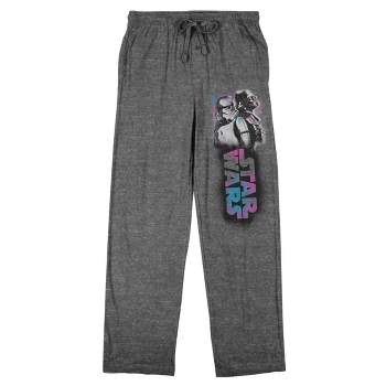 Star Wars Episode IV: A New Hope Title Logo and Darth Vader with Storm Trooper Men's Charcoal Heather Sleep Pants