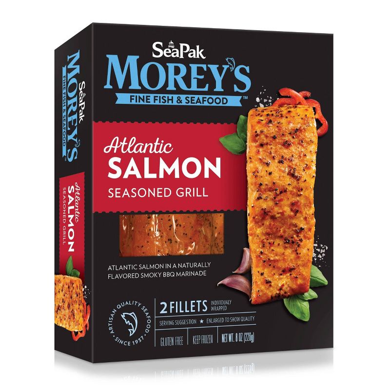 SeaPak Morey&#39;s Atlantic Salmon Seasoned Grill - Frozen - 8oz, 1 of 5