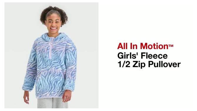 Girls&#39; Fleece 1/2 Zip Pullover - All In Motion™, 2 of 5, play video