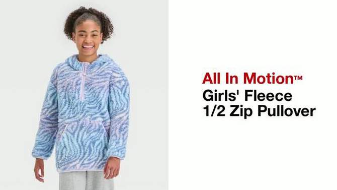 Girls&#39; Fleece 1/2 Zip Pullover - All In Motion™, 2 of 5, play video