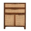 The Urban Port 35" Tall Dresser Chest Woven Rattan Cabinet Doors and Drawer Fronts Handcrafted Mango Wood Brown - 3 of 4