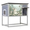 Resenkos Elevated Cat Shelter, Weatherproof Feral Home With High Legs, Curtained & Escape Door, Openable Top, Gray - 4 of 4