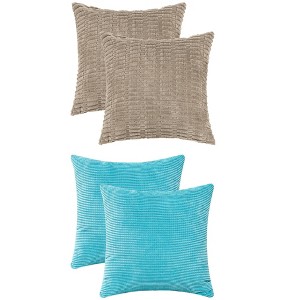 REGALWOVEN 4 Pcs Solid Modern Throw Pillow Covers for Home Decor 18" x 18" - 1 of 4