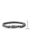 Steeltime Mens oxidized stainless steel wheat link bracelet with antique accentsclasp - 3 of 4