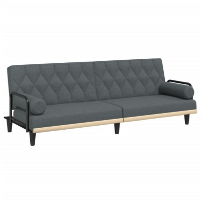 vidaXL Modern Sofa Bed with Adjustable Backrests - Highly Comfortable Dark Gray Fabric Day Bed - Durable and Breathable Material