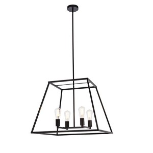 Elegant Lighting Declan 24 inch pendant in black - 1 of 4