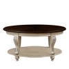 NicBex Modern 42" Oval Wood Coffee Table with Open Storage Shelf and Floral Carving Legs for Living Room - 3 of 4