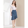 Allegra K Women's Print Elegant High Waist Mermaid Asymmetrical Ruffle Summer Skirt - 4 of 4