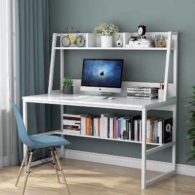 PAGED Stylish Gaming Desk with USB-A Ports, Home Office Desk with Wooden Legs, Computer Desk for Living Room