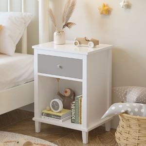 KWPZQEB Modern Nightstand with Drawer and Storage Shelf - Bedside Table End Side Table for Living Room, Bedroom - 1 of 4