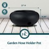 The HC Companies 21 Inch Plastic Garden Hose Planter Pot with Free Standing Installation Construction for Patio, Garden, and Lawn, Black - 4 of 4