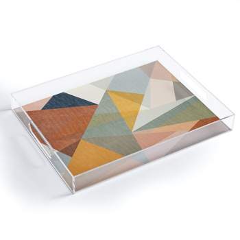 Little Arrow Design Co modern triangle mosaic multi Acrylic Tray - Deny Designs