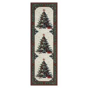 Christmas Tree Washable Area Rugs for Bedroom,Dining Room Living Room Large Area Rug Non-Slip Non Skid Xmas Low Pile Carpet Mat Indoor Office - 1 of 4
