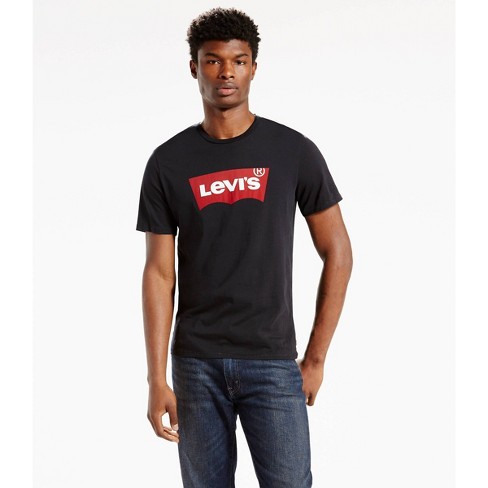 Levi's® Men's Classic Fit Short Sleeve Batwing Logo Crew Neck T-shirt -  Black M : Target