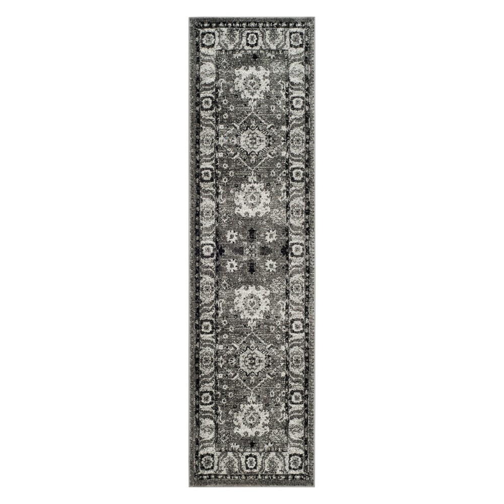  Floral Loomed Runner Gray/Black