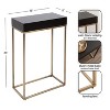 Kate and Laurel Karlsen Wood and Metal Slim Side Table, 16x8x24, Gold and Black - 2 of 4