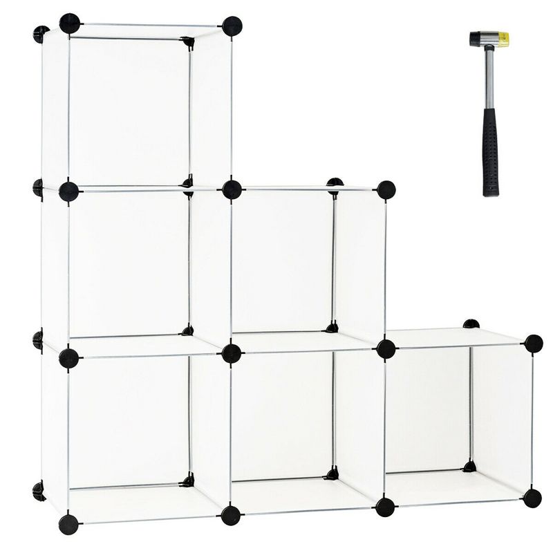 Costway 6 Cube Storage Organizer Plastic Organizer Units w/ Steel Frame, 3 of 4