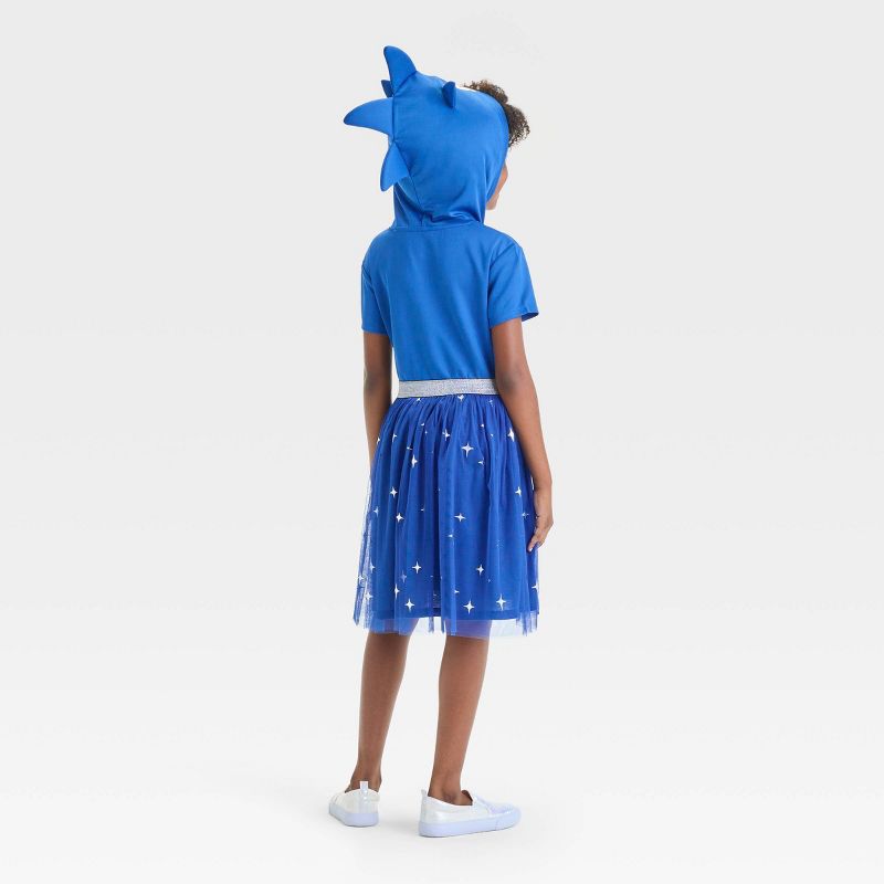 Girls' Sonic the Hedgehog Halloween Hooded Dress - Dark Blue, 2 of 4
