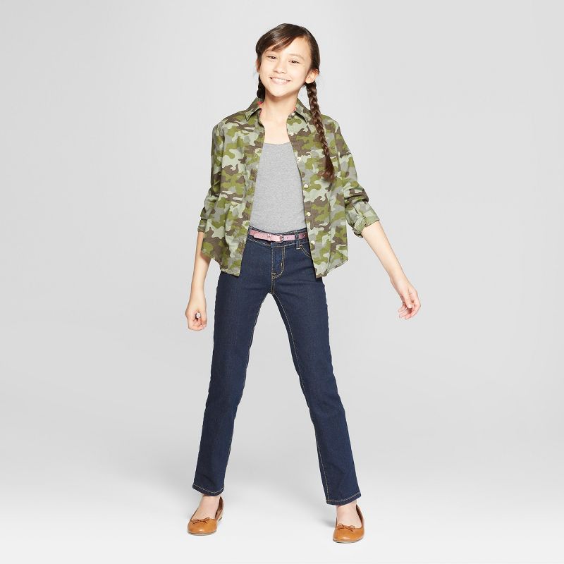 Girls' Mid-Rise Straight Jeans - Cat & Jack™, 3 of 4