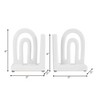 Decorative Ceramic Arch Bookends - Sculptural Book Accessories for Home Library, Bookshelf, Office Decor, or Coffee Table - Set of 2, 6", White - 4 of 4