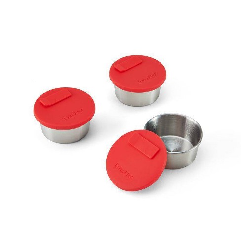 S/3 SS Small Cups w/ Red Lid, Instant Pot