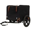Whisen 2-in-1 Bike & Pull-Behind Pet Trailer, Convertible Dog/Cat Carrier with Detachable Hitch & Towing Handle, All-Terrain Wheels - Orange & Black - 4 of 4