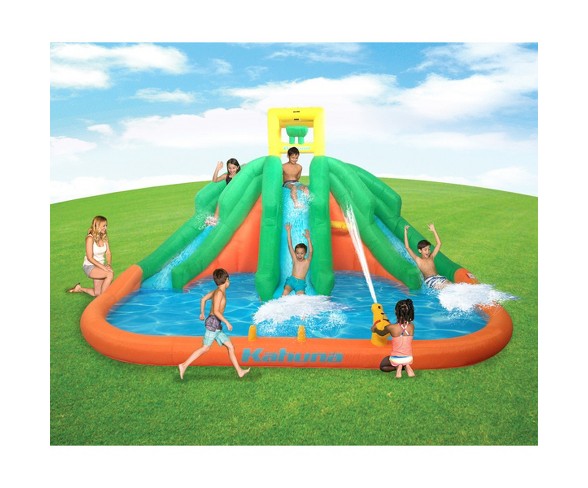 Kahuna 90732 Triple Monster Inflatable Backyard Outdoor Kid Water Slide Park