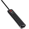 Monoprice Power & Surge - 6 Outlet Surge Protector Power Strip with Low-Profile Plug - 4 Feet Cord - Black | 1000 Joules, 15A / 125V / 1875W - 3 of 4