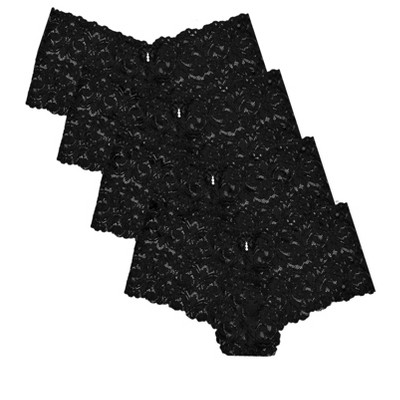 Smart & Sexy Women's Signature Lace Cheeky Panty 4 Pack Black Hue/black Hue/black  Hue/black Hue M : Target