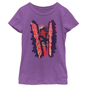 Girl's Spider-Man: Beyond Amazing Neon Logo T-Shirt - 1 of 4