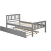 PAGED Full Size Bed Modern Pine Bed Frame with Trundle and Storage Headboard for Bedroom - 3 of 4