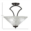Toltec Lighting Zilo 3 - Light Flush Mount in  Dark Granite with 16" Italian Bubble Shade - 2 of 2