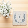 Personalization Mall Farmhouse Floral Personalized Letter Tumbled Stone Coaster Set - 2 of 4