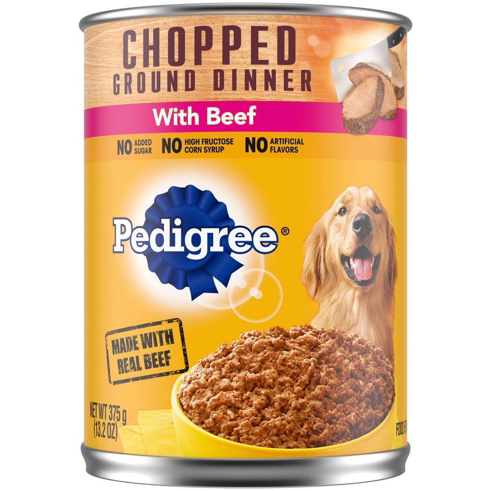 Photos - Dog Food Pedigree Chopped Ground Dinner Wet  with Beef - 13.2oz 