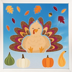 Big Dot of Happiness Thanksgiving Turkey Window Clings, Reusable Friendsgiving Holiday Window Sticker Decorations Decals, Fall Harvest Static Clings - 1 of 4