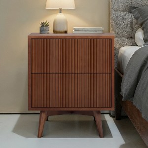 Tremolo  Modern Boho 2-Drawer Nightstand with Solid Wood & Contemporary Fluted Fronts - Teamson Home - 1 of 4