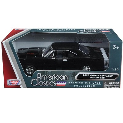 1969 Dodge Coronet Super Bee Black 1/24 Diecast Model Car by Motormax