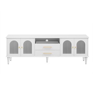 Vynxaria Retro TV Centers with Fluted Glass Doors for TVs Up to 75", Classic Media Console - 1 of 4