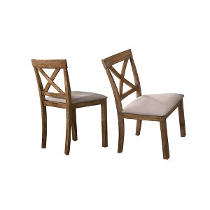 Best Master Furniture,Janet 20" Wood Dining Chair in Driftwood (Set of 2) - 1 of 3