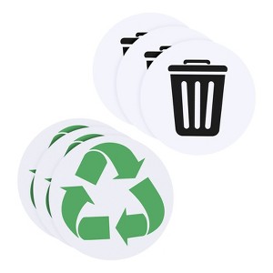 Unique Bargains Self-Adhesive Waterproof Indoor Outdoor Recycle Sticker Bin Labels 6 Pcs 5" - 1 of 4