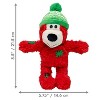 KONG Holiday Wild Knots Bear Animal Dog Toy - Red - 3 of 4