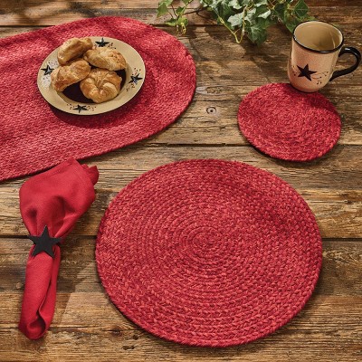 Ruby Red Braided Cotton Table Runner 13 x 36