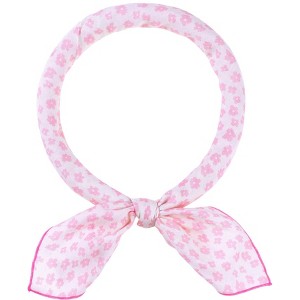 INSPIRE CHIC Women's Floral Printed Blended Cotton Small Square Neck Scarves 21.7x21.7" 1Pc - 1 of 4