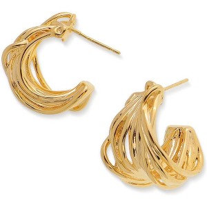 Sonateomber Gold Crystal Huggie Hoops | Sparkling CZ & Rhinestone Thick Earrings for Women - 1 of 4